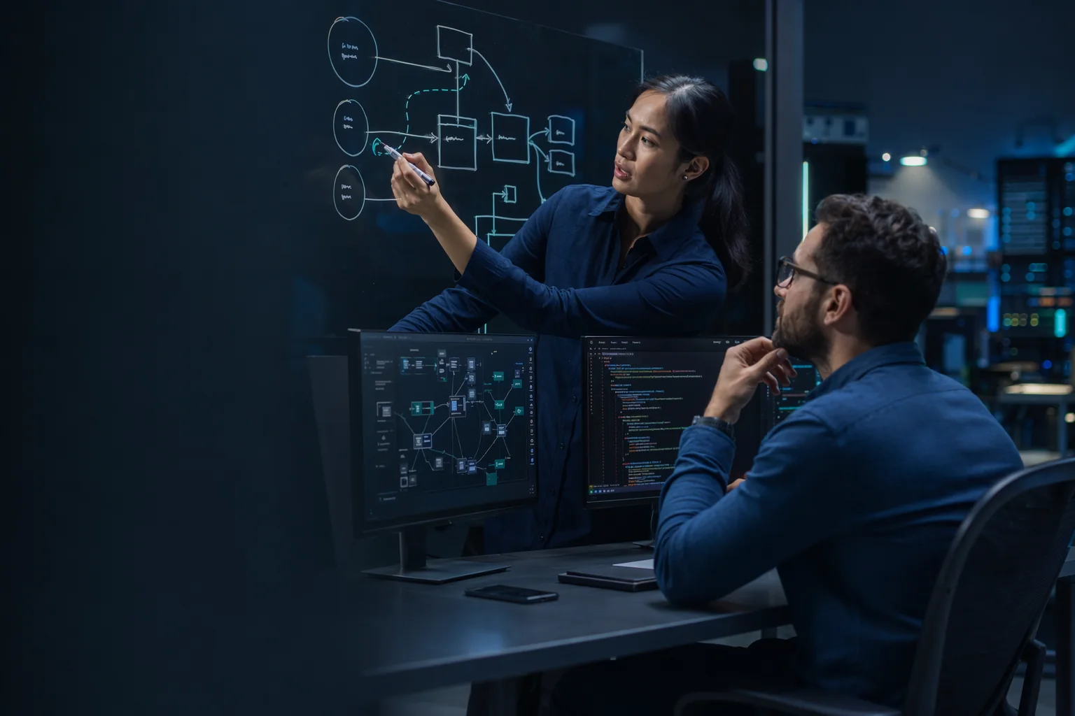 Security architects threat-modelling a software system