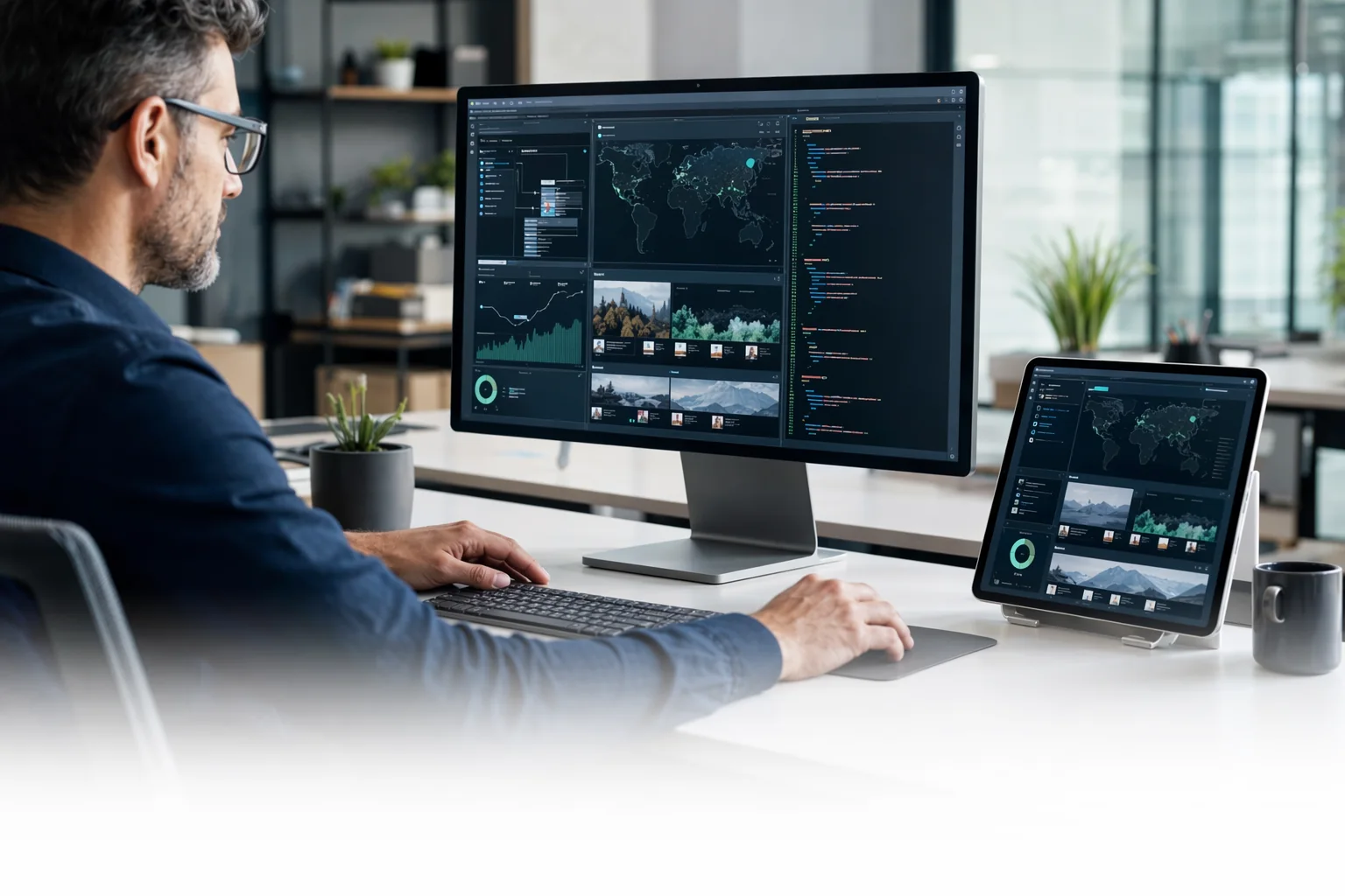 Software engineer developing a web application